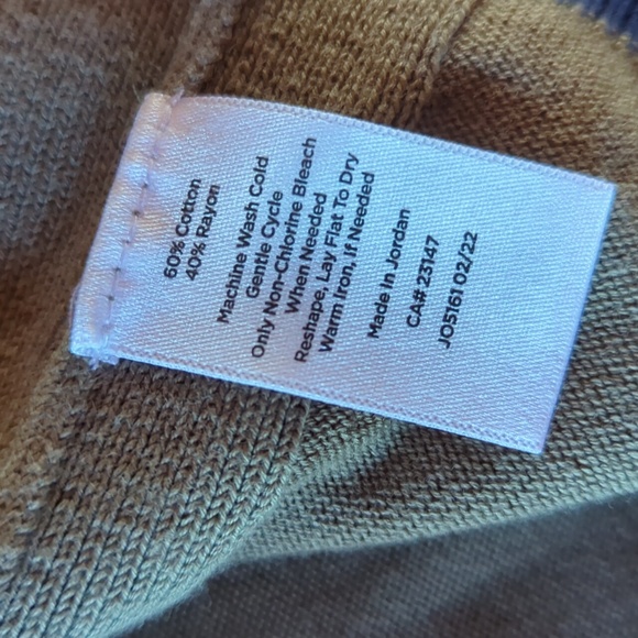 Beautiful Talbots Color Block Cardigan in Olive, Gold & Navy. Sz XL - Picture 4 of 14